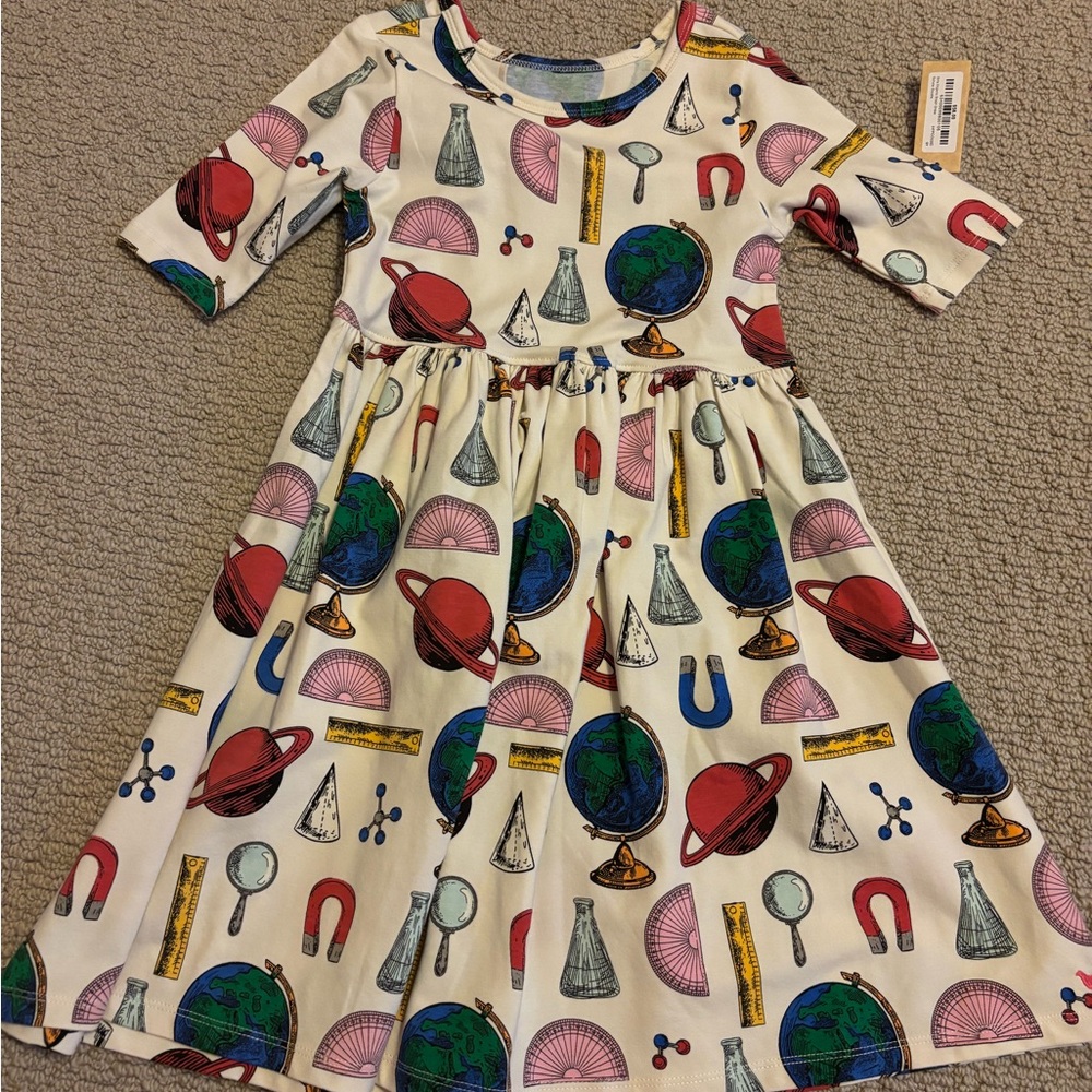 Pink Chicken Science Print Dress